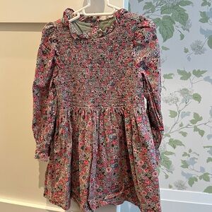 Janie and Jack Pink Floral Smocked Dress